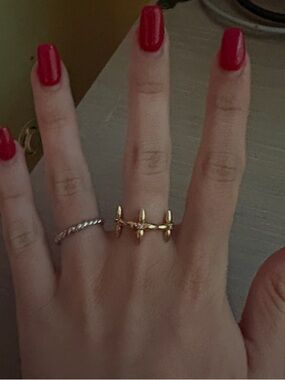 Louis Vuitton Gold Toned Monogram Ring